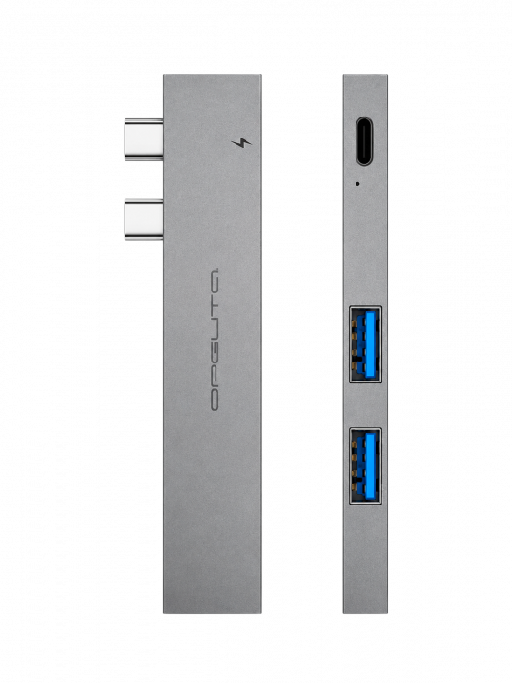 Орбита OT-PCR24 Серый концентратор USB 2.0 (2*USB+Type-C)